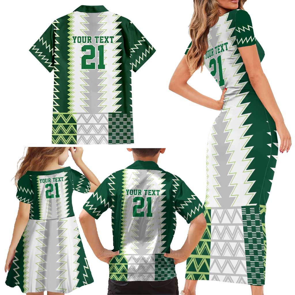 Nigeria Football Custom Family Matching Short Sleeve Bodycon Dress and Hawaiian Shirt Classic 20-21 Home Jersey - Wonder Print Shop