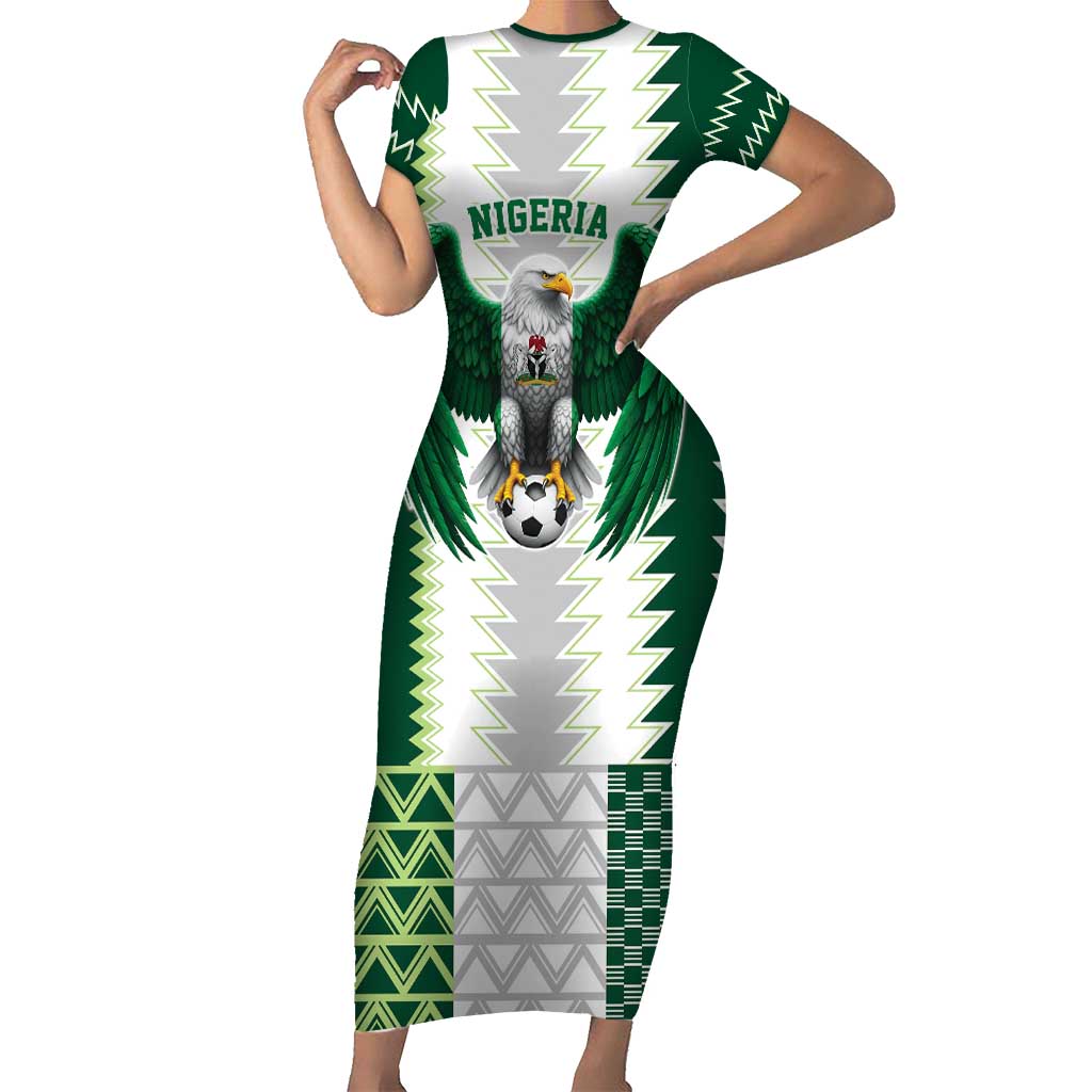 Nigeria Football Custom Family Matching Short Sleeve Bodycon Dress and Hawaiian Shirt Classic 20-21 Home Jersey - Wonder Print Shop