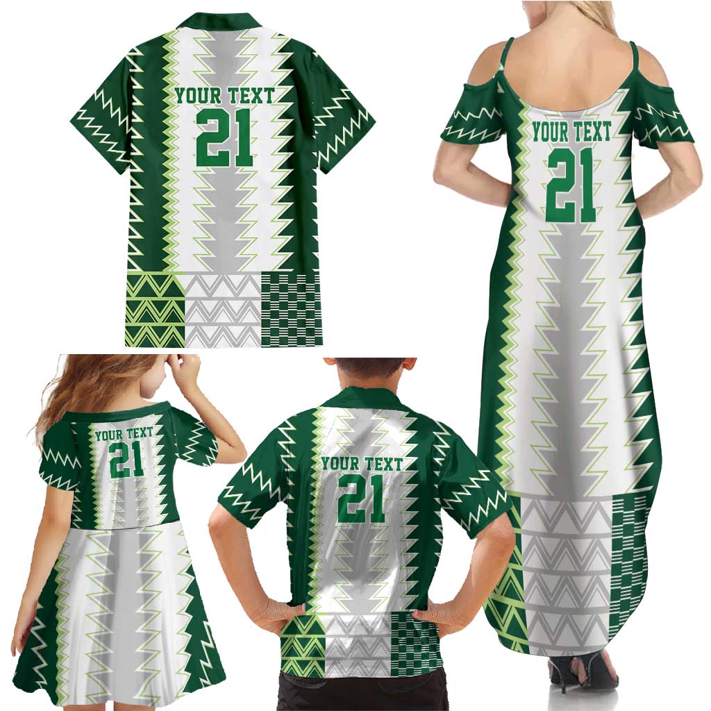 Nigeria Football Custom Family Matching Summer Maxi Dress and Hawaiian Shirt Classic 20-21 Home Jersey - Wonder Print Shop