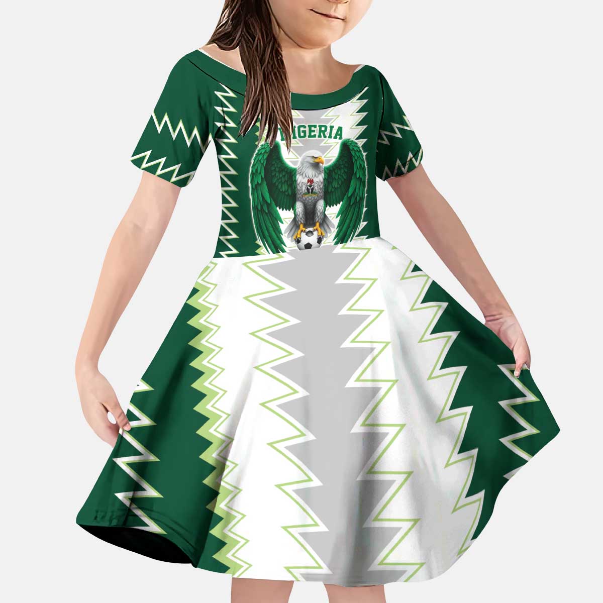 Nigeria Football Custom Kid Short Sleeve Dress Classic 20-21 Home Jersey - Wonder Print Shop