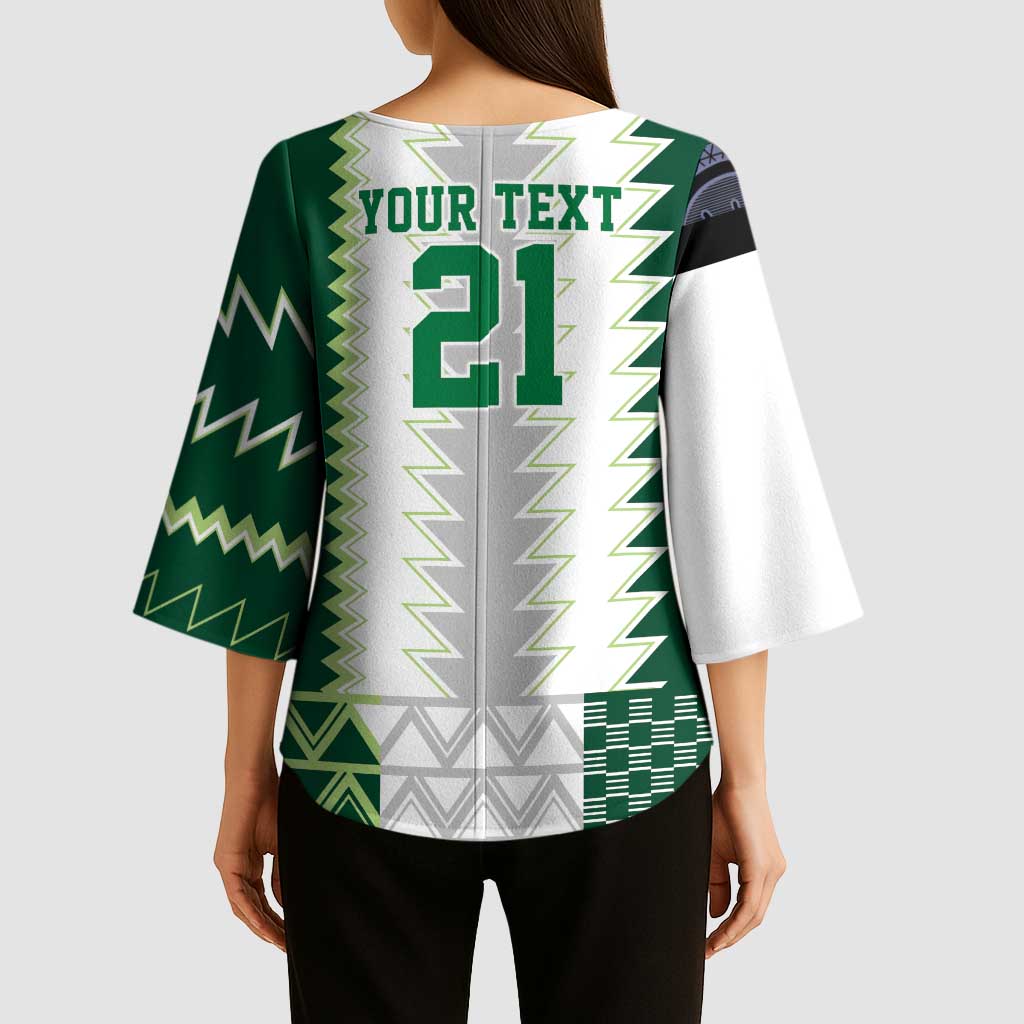 Nigeria Football Custom Kimono Sleeve Blouse Classic 20-21 Home Jersey - Wonder Print Shop