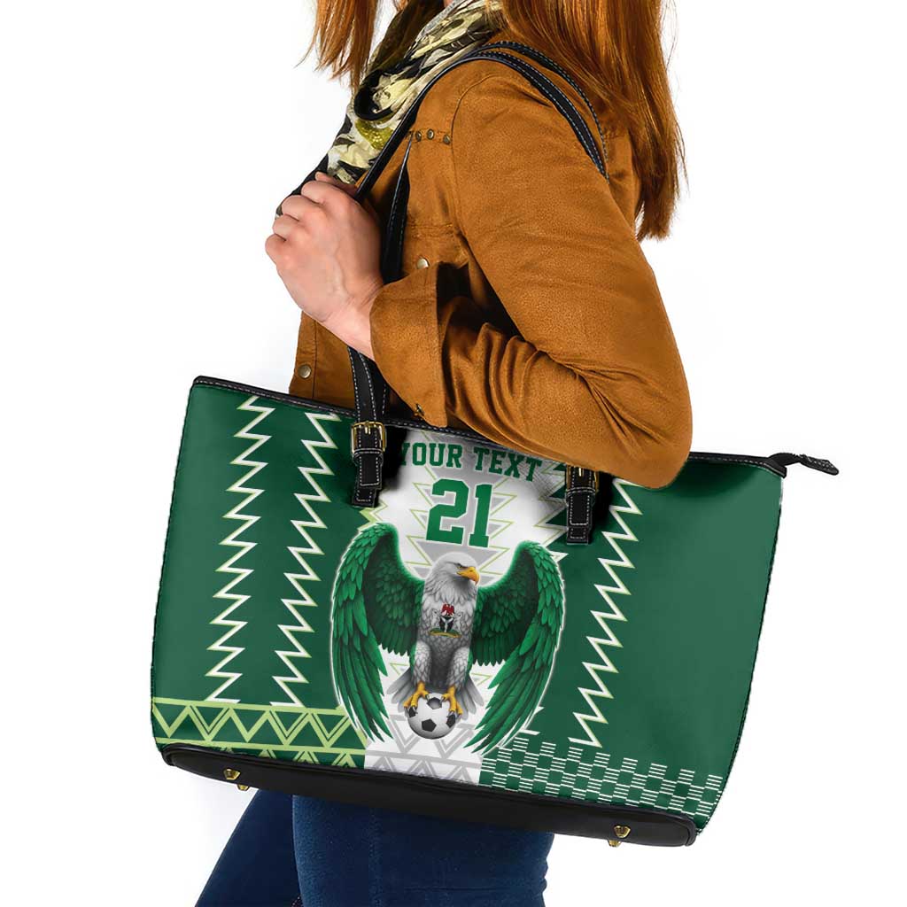 Nigeria Football Custom Leather Tote Bag Classic 20-21 Home Jersey - Wonder Print Shop