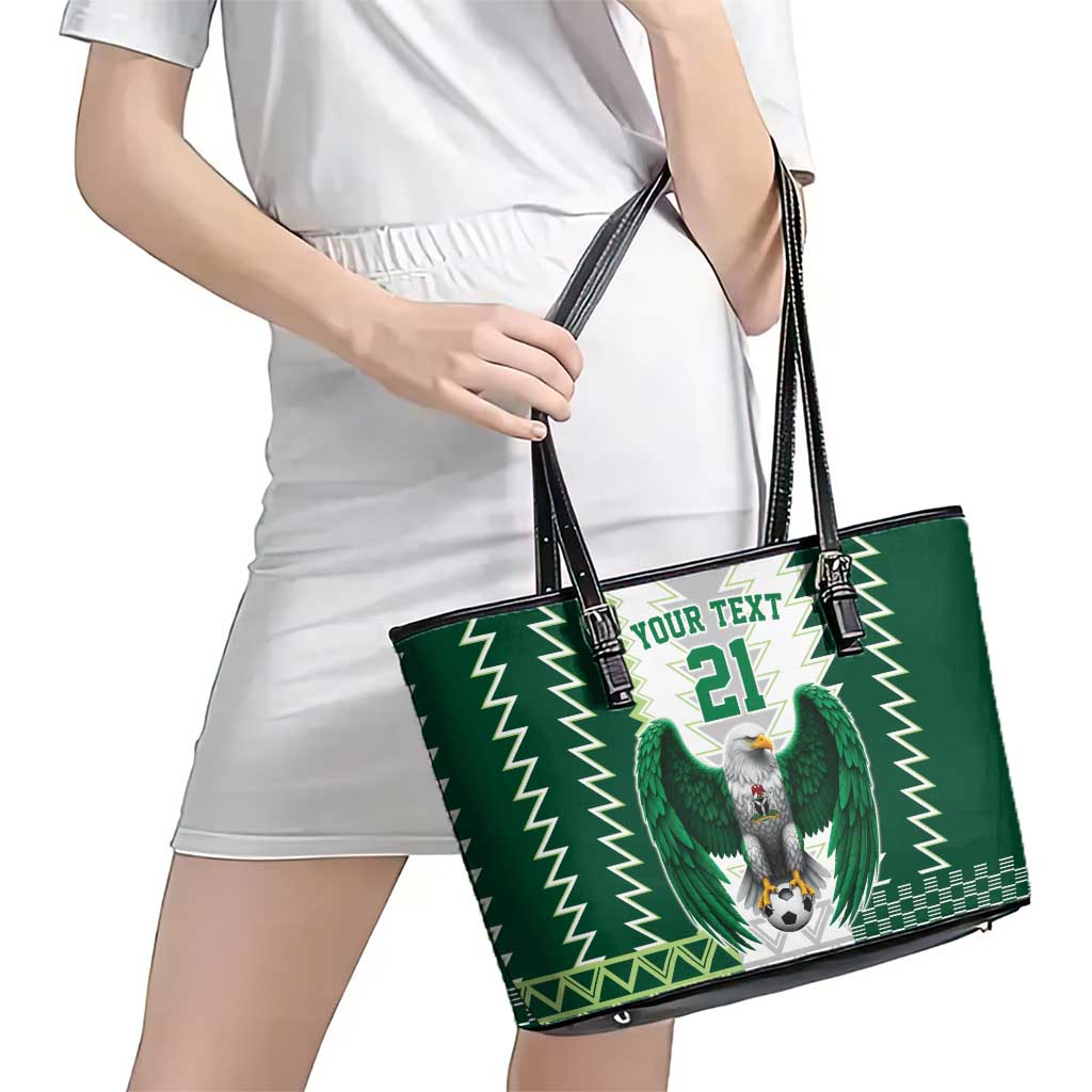Nigeria Football Custom Leather Tote Bag Classic 20-21 Home Jersey - Wonder Print Shop