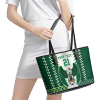 Nigeria Football Custom Leather Tote Bag Classic 20-21 Home Jersey - Wonder Print Shop