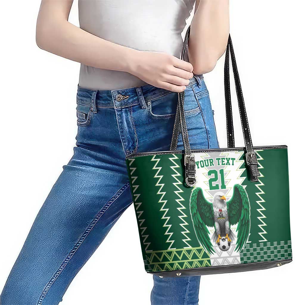 Nigeria Football Custom Leather Tote Bag Classic 20-21 Home Jersey - Wonder Print Shop