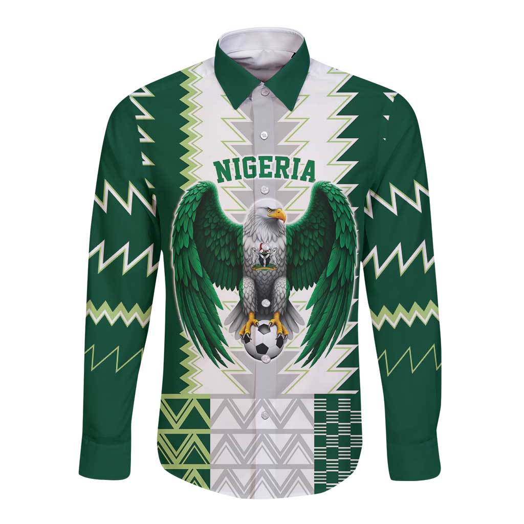 Nigeria Football Custom Long Sleeve Button Shirt Classic 20-21 Home Jersey - Wonder Print Shop