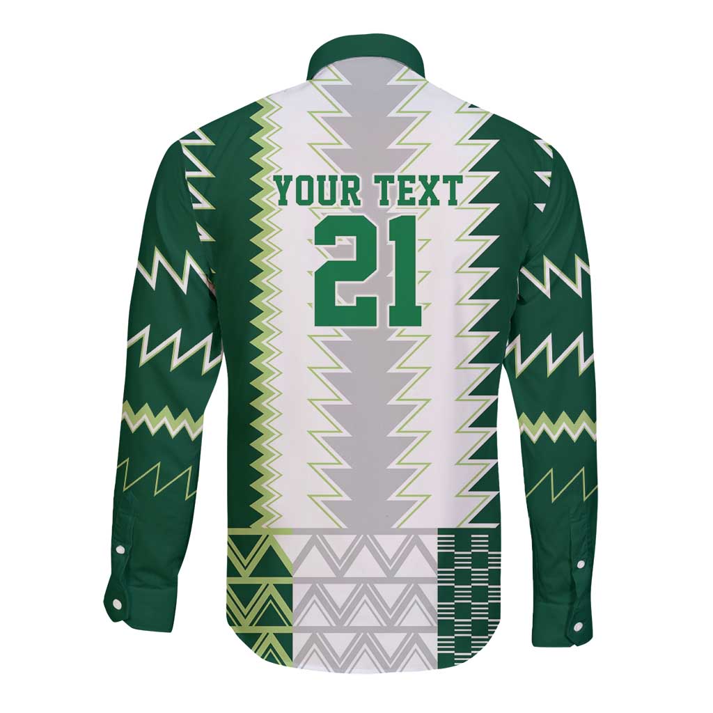 Nigeria Football Custom Long Sleeve Button Shirt Classic 20-21 Home Jersey - Wonder Print Shop