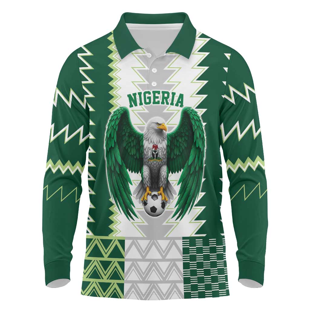 Nigeria Football Custom Long Sleeve Polo Shirt Classic 20-21 Home Jersey - Wonder Print Shop
