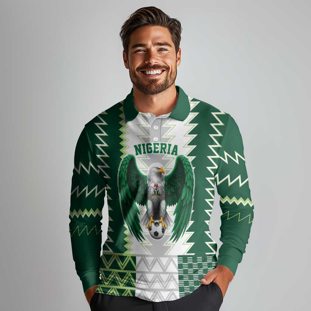 Nigeria Football Custom Long Sleeve Polo Shirt Classic 20-21 Home Jersey - Wonder Print Shop