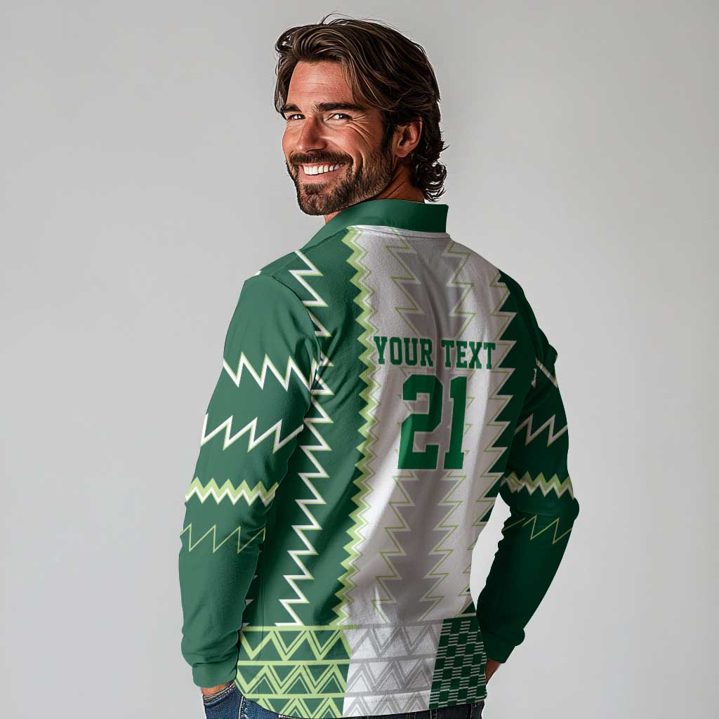 Nigeria Football Custom Long Sleeve Polo Shirt Classic 20-21 Home Jersey - Wonder Print Shop