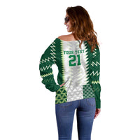 Nigeria Football Custom Off Shoulder Sweater Classic 20-21 Home Jersey - Wonder Print Shop