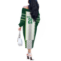 Nigeria Football Custom Off The Shoulder Long Sleeve Dress Classic 20-21 Home Jersey - Wonder Print Shop