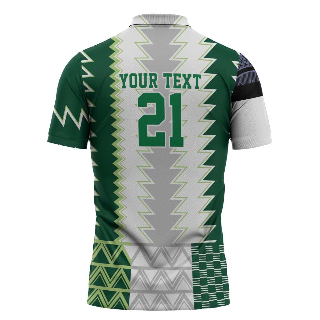 Nigeria Football Custom Zipper Polo Shirt Classic 20-21 Home Jersey - Wonder Print Shop
