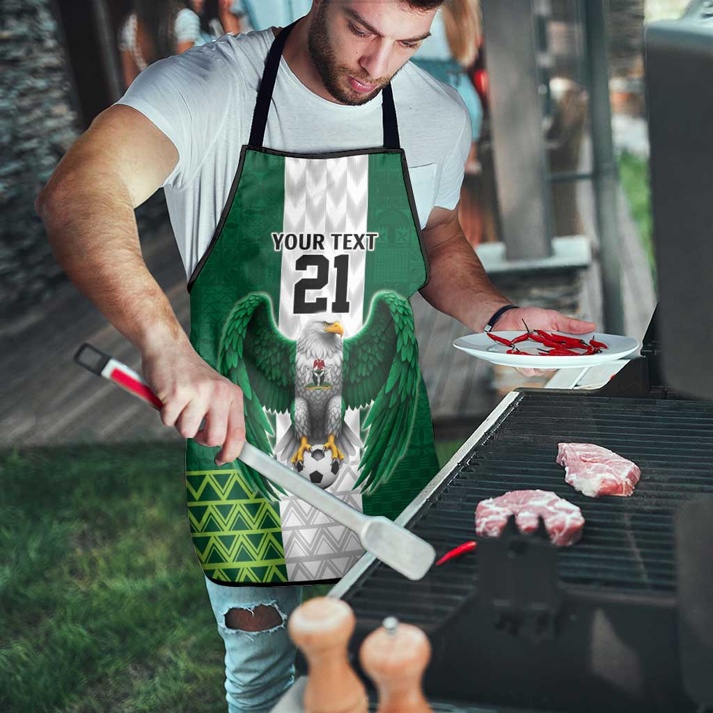 Nigeria Football Custom Apron Retro Nigeria 20-21 Eagle Flag Motif - Wonder Print Shop