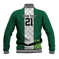 Nigeria Football Custom Baseball Jacket Retro Nigeria 20-21 Eagle Flag Motif - Wonder Print Shop