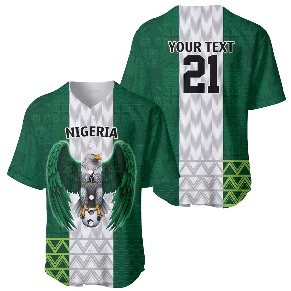 Nigeria Football Custom Baseball Jersey Retro Nigeria 20-21 Eagle Flag Motif - Wonder Print Shop