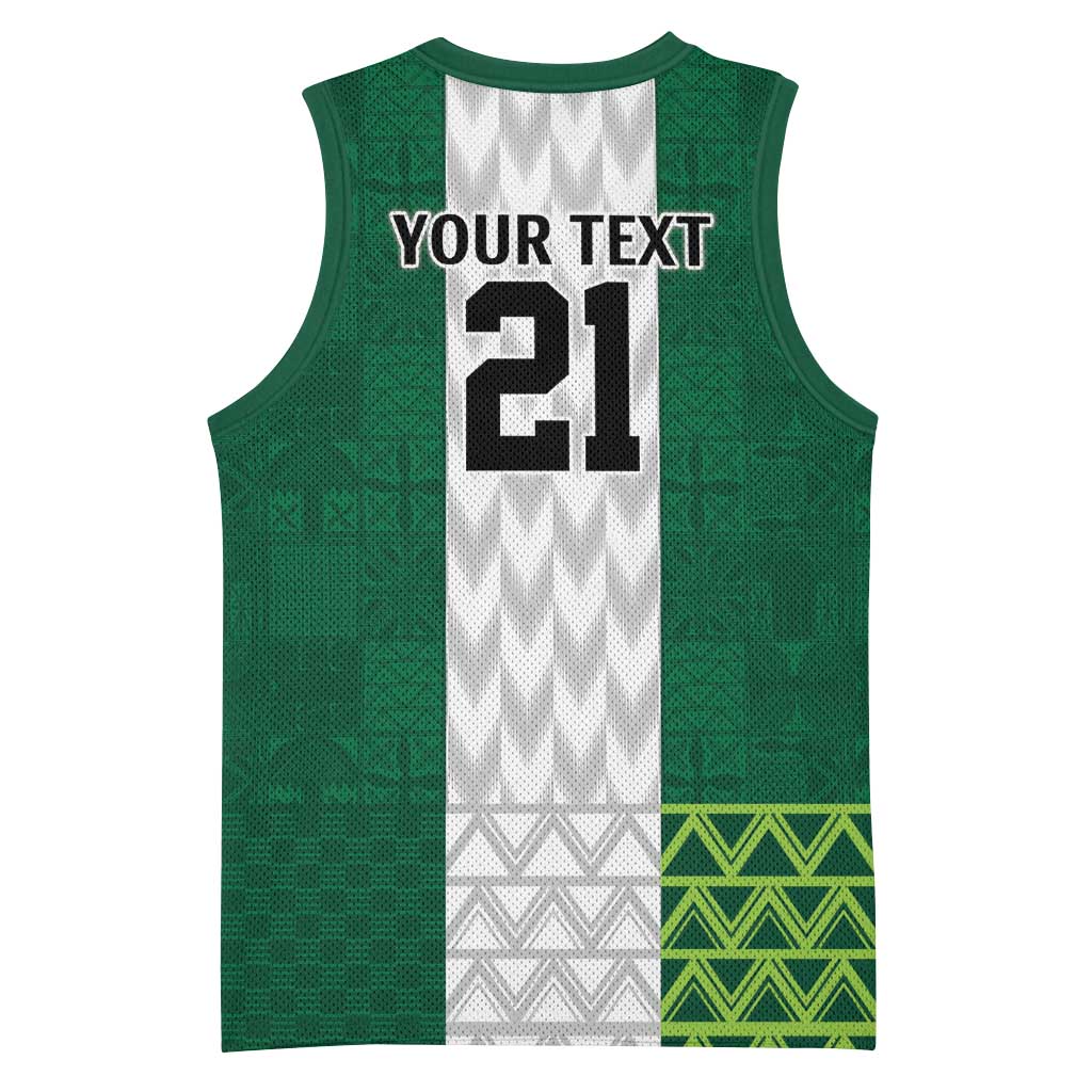 Nigeria Football Custom Basketball Jersey Retro Nigeria 20-21 Eagle Flag Motif - Wonder Print Shop