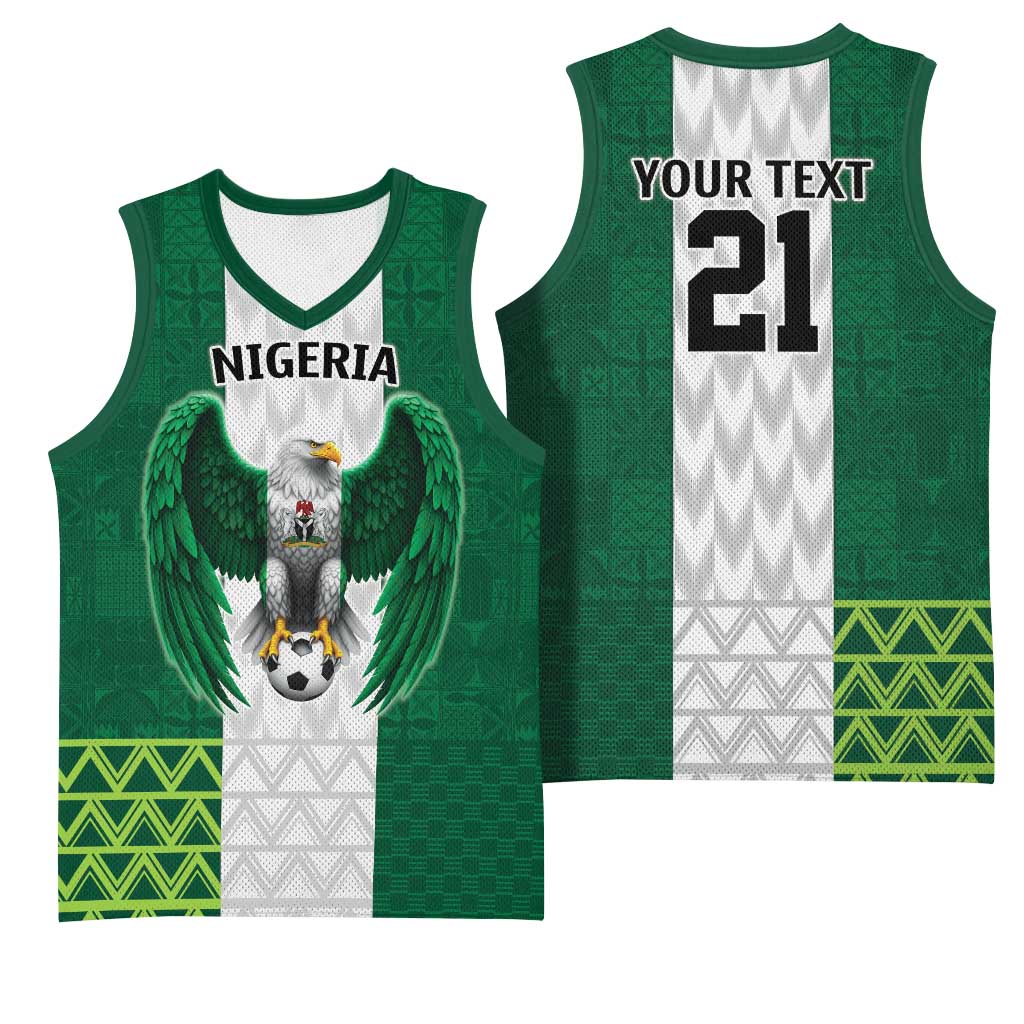 Nigeria Football Custom Basketball Jersey Retro Nigeria 20-21 Eagle Flag Motif - Wonder Print Shop
