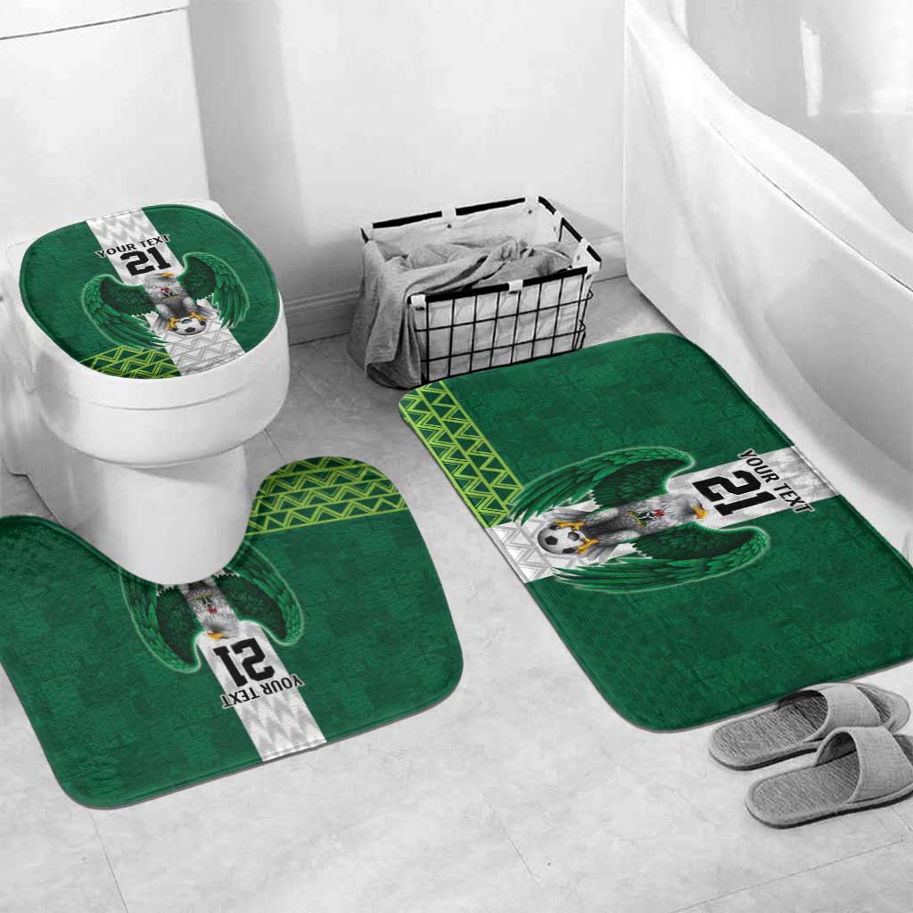 Nigeria Football Custom Bathroom Set Retro Nigeria 20-21 Eagle Flag Motif - Wonder Print Shop