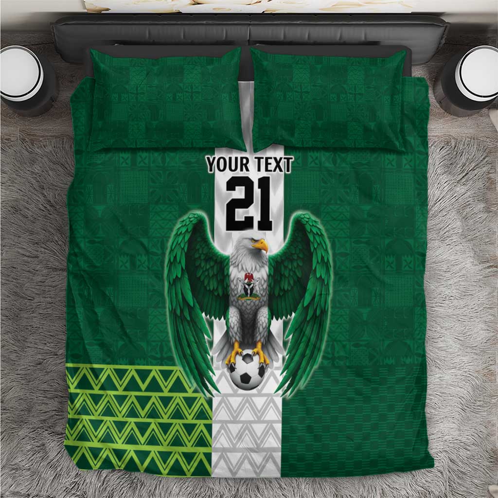 Nigeria Football Custom Bedding Set Retro Nigeria 20-21 Eagle Flag Motif - Wonder Print Shop