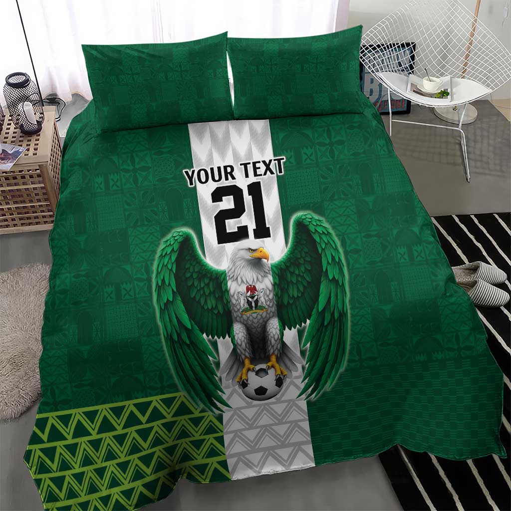 Nigeria Football Custom Bedding Set Retro Nigeria 20-21 Eagle Flag Motif - Wonder Print Shop