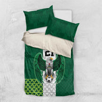 Nigeria Football Custom Bedding Set Retro Nigeria 20-21 Eagle Flag Motif - Wonder Print Shop