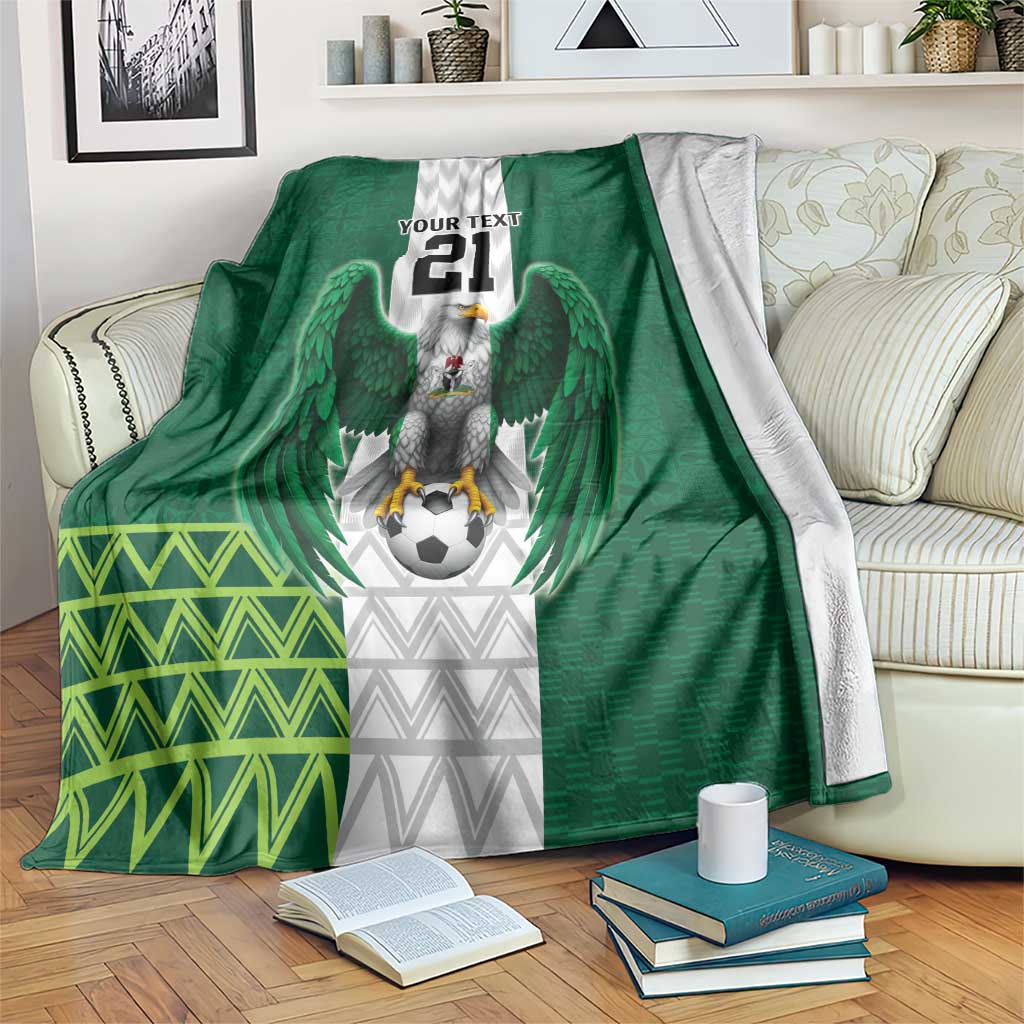 Nigeria Football Custom Blanket Retro Nigeria 20-21 Eagle Flag Motif - Wonder Print Shop