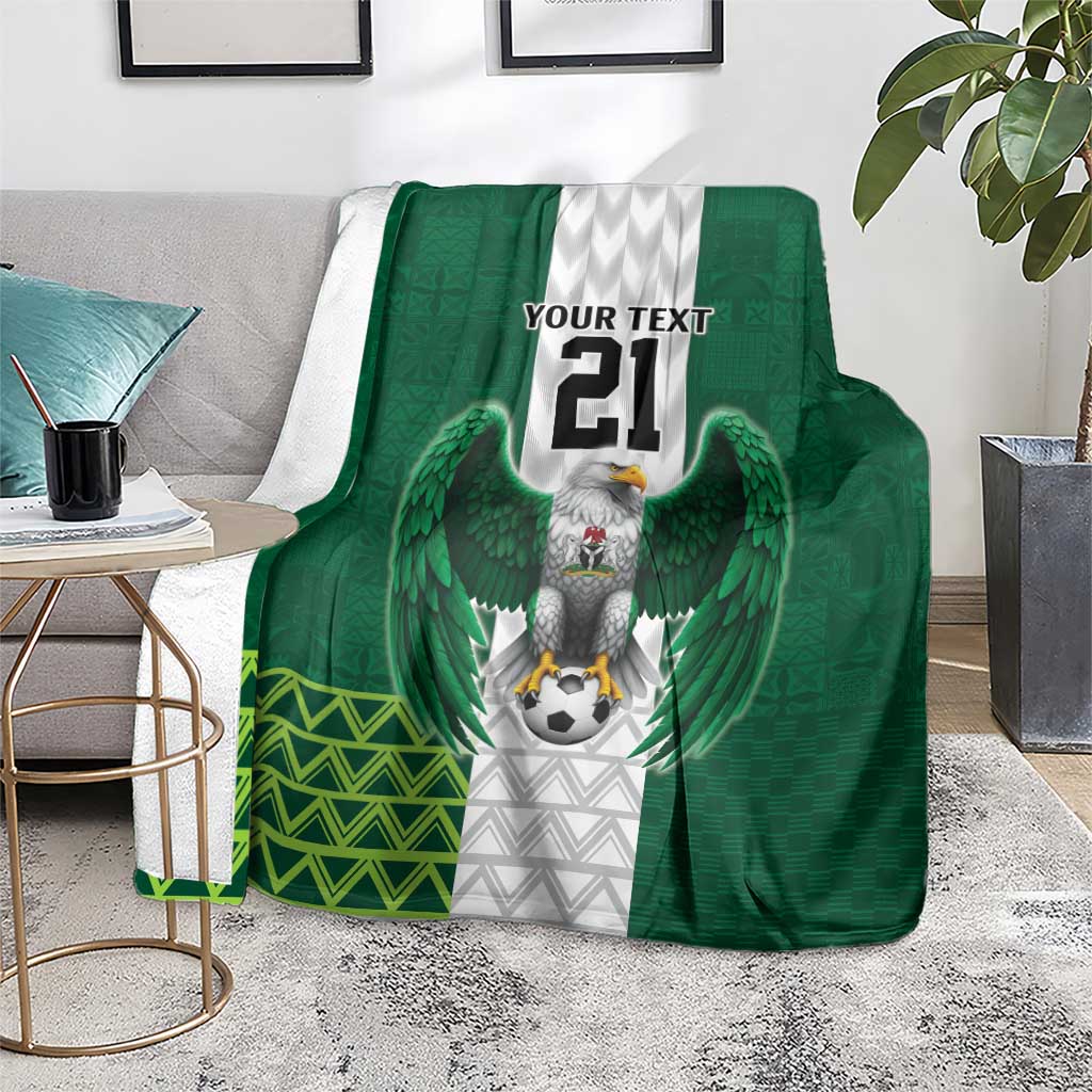 Nigeria Football Custom Blanket Retro Nigeria 20-21 Eagle Flag Motif - Wonder Print Shop