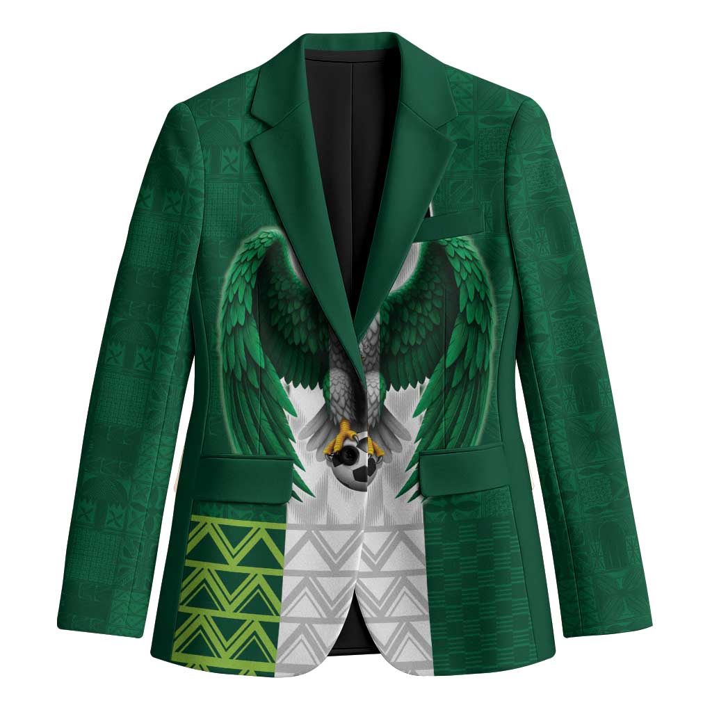 Nigeria Football Custom Blazer Retro Nigeria 20-21 Eagle Flag Motif - Wonder Print Shop