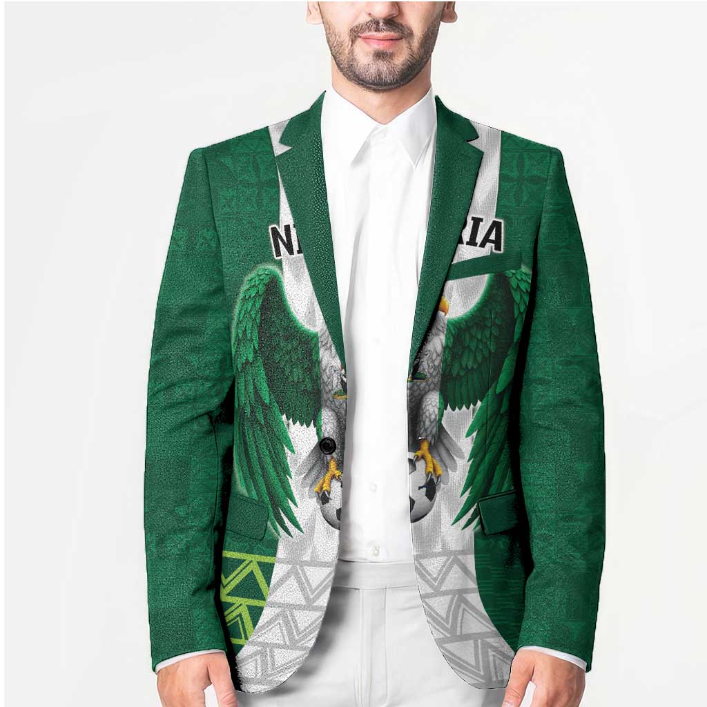 Nigeria Football Custom Blazer Retro Nigeria 20-21 Eagle Flag Motif - Wonder Print Shop