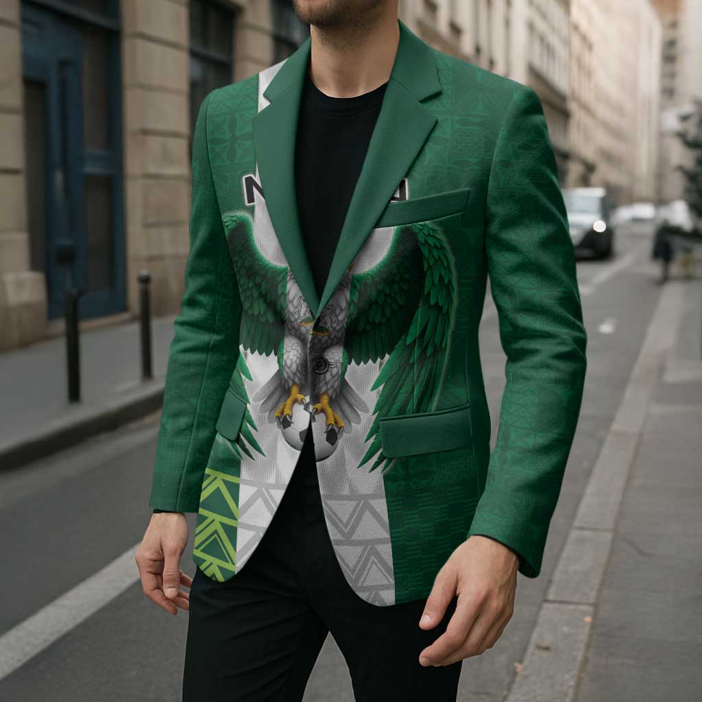 Nigeria Football Custom Blazer Retro Nigeria 20-21 Eagle Flag Motif - Wonder Print Shop