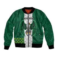 Nigeria Football Custom Bomber Jacket Retro Nigeria 20-21 Eagle Flag Motif - Wonder Print Shop