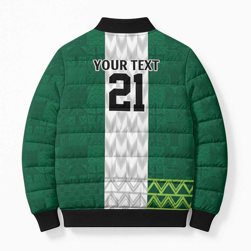 Nigeria Football Custom Bomber Puffer Jacket Retro Nigeria 20-21 Eagle Flag Motif - Wonder Print Shop