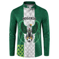 Nigeria Football Custom Button Sweatshirt Retro Nigeria 20-21 Eagle Flag Motif - Wonder Print Shop
