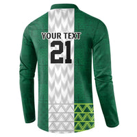 Nigeria Football Custom Button Sweatshirt Retro Nigeria 20-21 Eagle Flag Motif - Wonder Print Shop