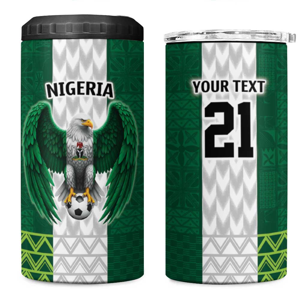 Nigeria Football Custom 4 in 1 Can Cooler Tumbler Retro Nigeria 20-21 Eagle Flag Motif - Wonder Print Shop