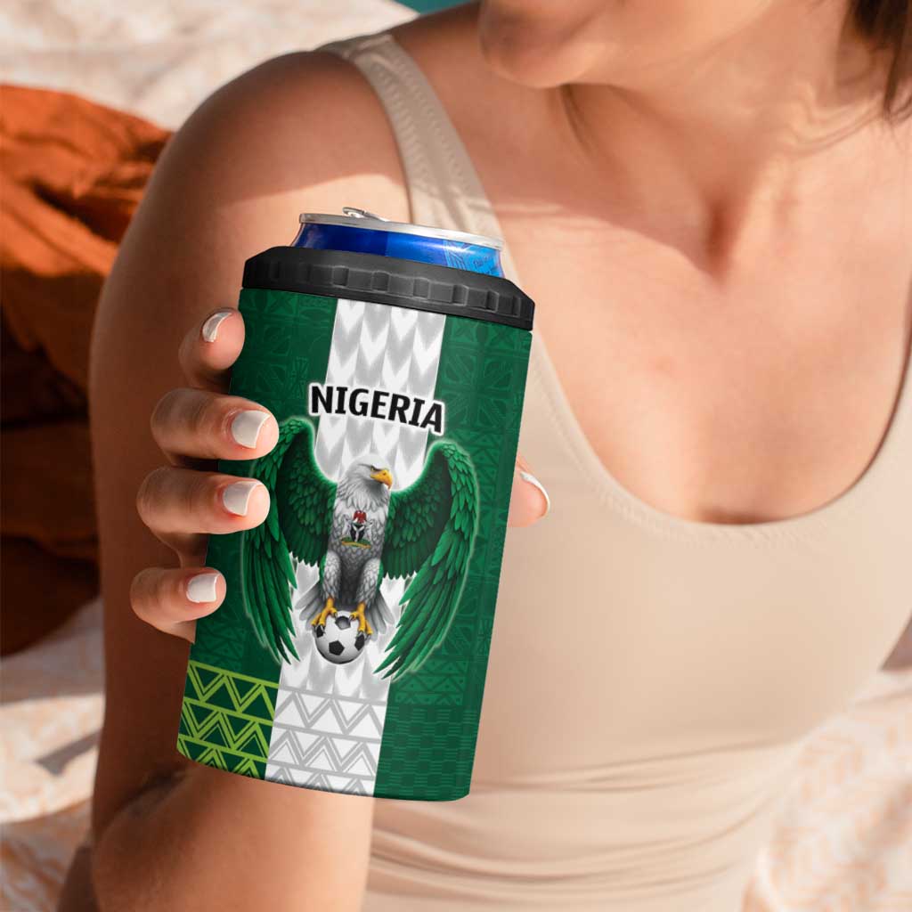 Nigeria Football Custom 4 in 1 Can Cooler Tumbler Retro Nigeria 20-21 Eagle Flag Motif - Wonder Print Shop