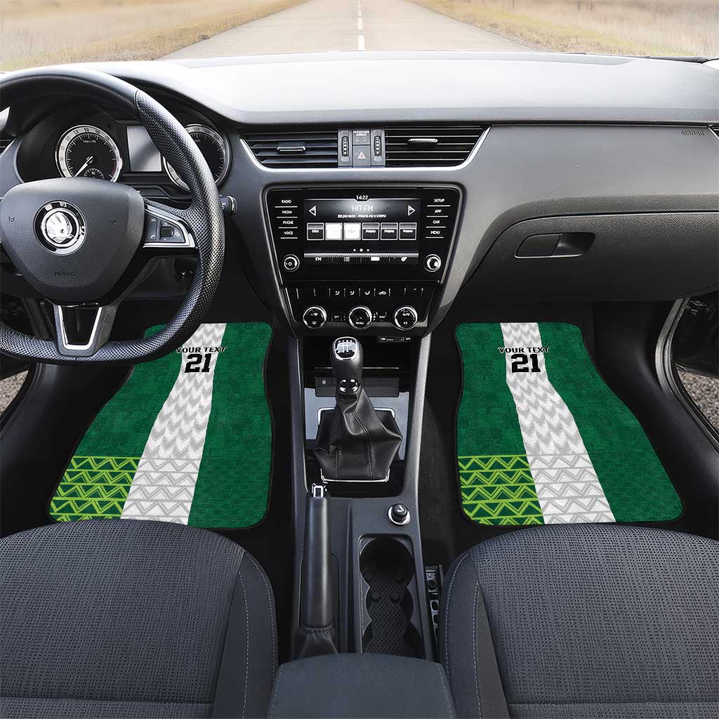 Nigeria Football Custom Car Mats Retro Nigeria 20-21 Eagle Flag Motif - Wonder Print Shop