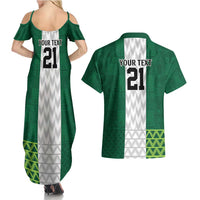 Nigeria Football Custom Couples Matching Summer Maxi Dress and Hawaiian Shirt Retro Nigeria 20-21 Eagle Flag Motif - Wonder Print Shop