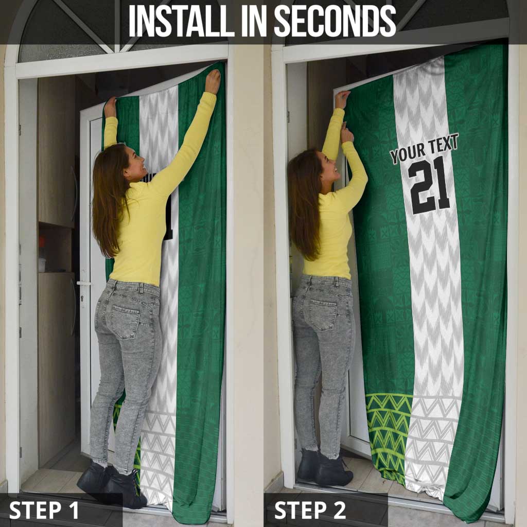 Nigeria Football Custom Door Cover Retro Nigeria 20-21 Eagle Flag Motif - Wonder Print Shop