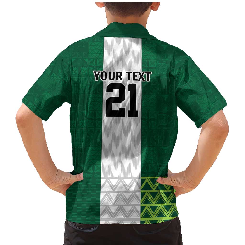 Nigeria Football Custom Family Matching Mermaid Dress and Hawaiian Shirt Retro Nigeria 20-21 Eagle Flag Motif - Wonder Print Shop