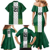Nigeria Football Custom Family Matching Mermaid Dress and Hawaiian Shirt Retro Nigeria 20-21 Eagle Flag Motif - Wonder Print Shop