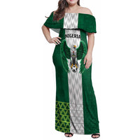 Nigeria Football Custom Family Matching Off Shoulder Maxi Dress and Hawaiian Shirt Retro Nigeria 20-21 Eagle Flag Motif - Wonder Print Shop