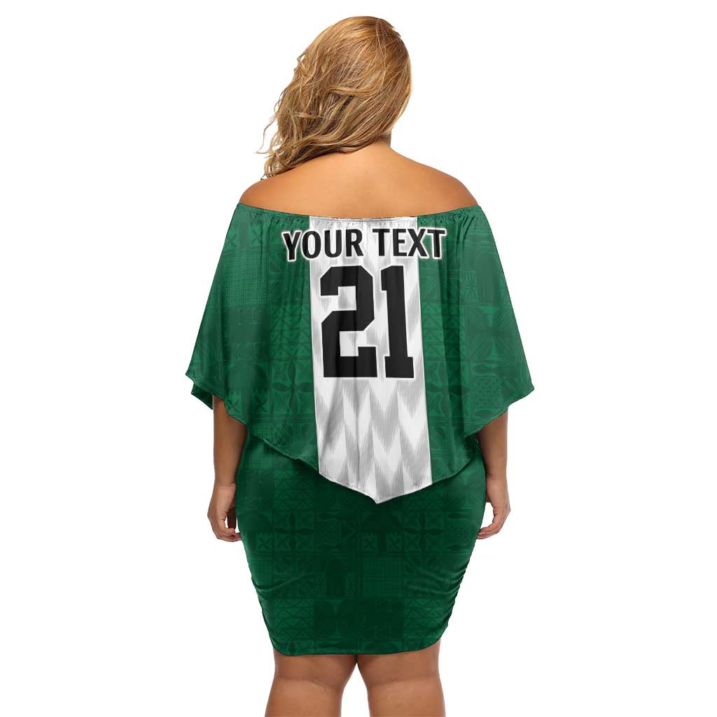 Nigeria Football Custom Family Matching Off Shoulder Short Dress and Hawaiian Shirt Retro Nigeria 20-21 Eagle Flag Motif - Wonder Print Shop
