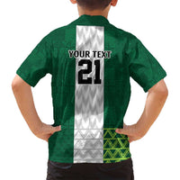 Nigeria Football Custom Family Matching Puletasi and Hawaiian Shirt Retro Nigeria 20-21 Eagle Flag Motif - Wonder Print Shop