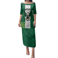 Nigeria Football Custom Family Matching Puletasi and Hawaiian Shirt Retro Nigeria 20-21 Eagle Flag Motif - Wonder Print Shop