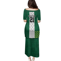 Nigeria Football Custom Family Matching Puletasi and Hawaiian Shirt Retro Nigeria 20-21 Eagle Flag Motif - Wonder Print Shop