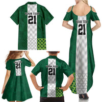 Nigeria Football Custom Family Matching Summer Maxi Dress and Hawaiian Shirt Retro Nigeria 20-21 Eagle Flag Motif - Wonder Print Shop