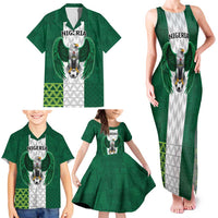 Nigeria Football Custom Family Matching Tank Maxi Dress and Hawaiian Shirt Retro Nigeria 20-21 Eagle Flag Motif - Wonder Print Shop