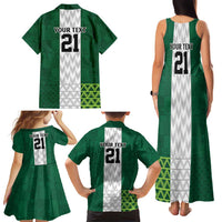 Nigeria Football Custom Family Matching Tank Maxi Dress and Hawaiian Shirt Retro Nigeria 20-21 Eagle Flag Motif - Wonder Print Shop